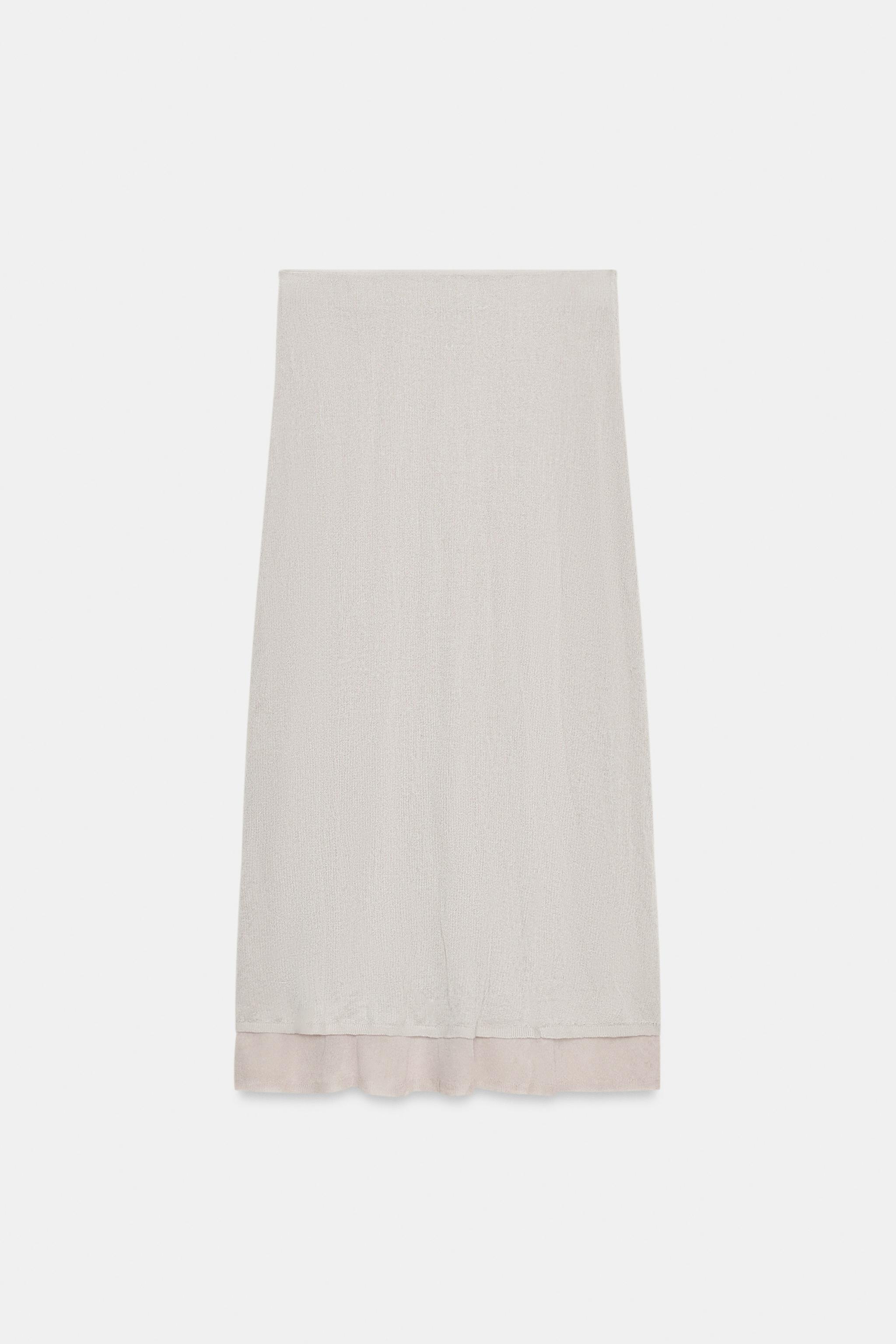 JUPE MI-LONGUE EN MAILLE EFFET FROISSÉ